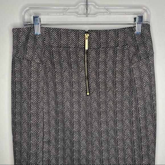 Michael Kors Black White Herringbone Pencil Skirt 8 - Picture 6 of 9
